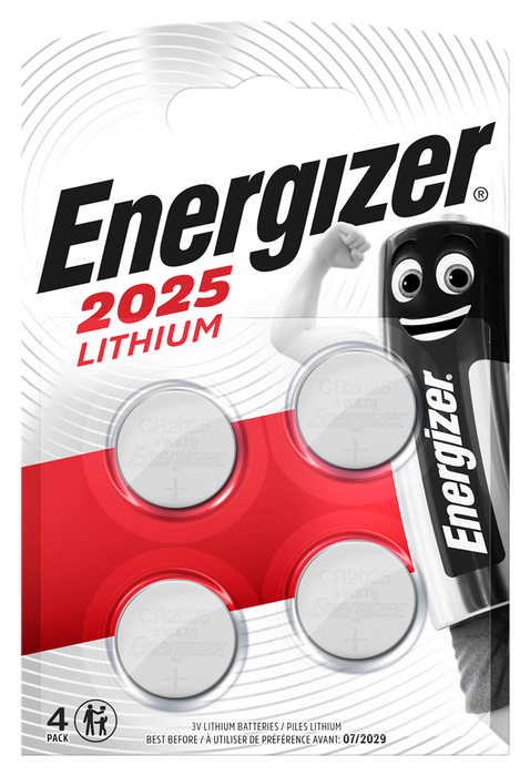 Energizer E300849100 Lithium Coin CR2025 | 4 Pack - westbasedirect.com