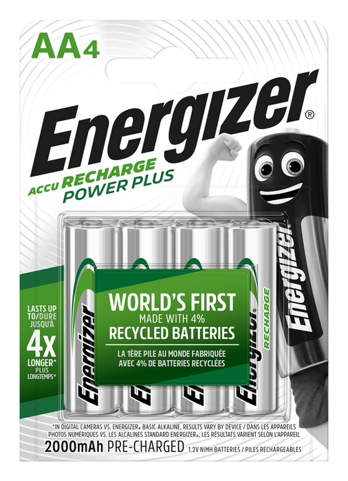 Energizer E300850400 Rech. Power Plus AA 2000mAh | 4 Pack - westbasedirect.com