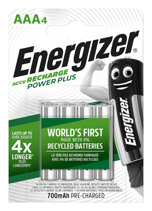 Energizer E300850300 Rech. Power Plus AAA 700mAh | 4 Pack - westbasedirect.com