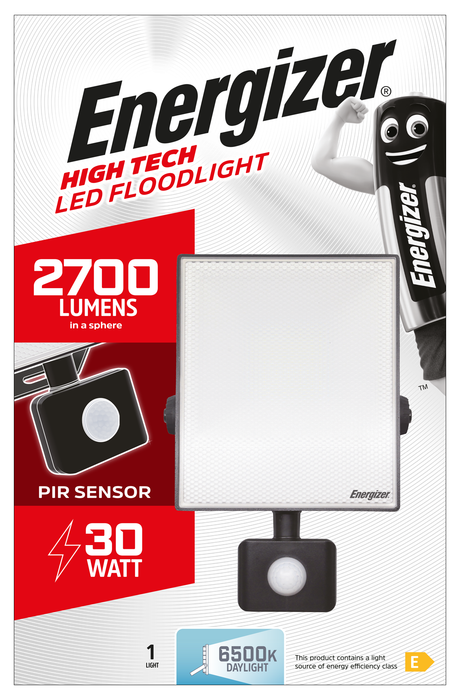 Energizer 30W 2700lm LED Floodlight PIR Daylight 6000K - westbasedirect.com