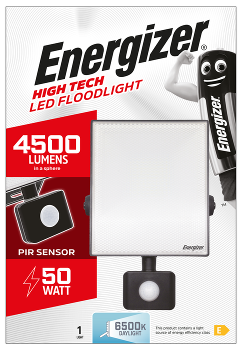 Energizer 50W 4500lm LED Floodlight PIR Daylight 6000K - westbasedirect.com