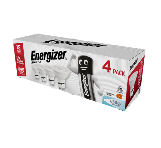 Energizer 4.2W 345lm GU10 LED Bulb Daylight 6500K (4 Pack) - westbasedirect.com