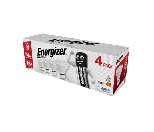 Energizer 4.2W 345lm GU10 LED Bulb Cool White 4000K (4 Pack) - westbasedirect.com
