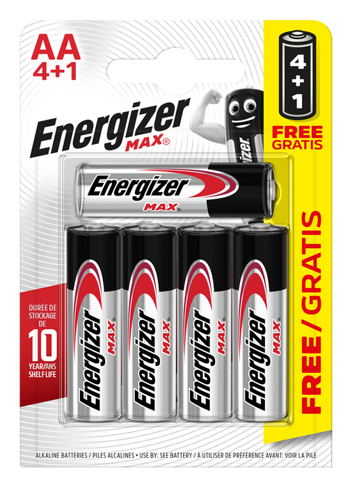 Energizer E301531100 Max AA | 4+1 Pack - westbasedirect.com