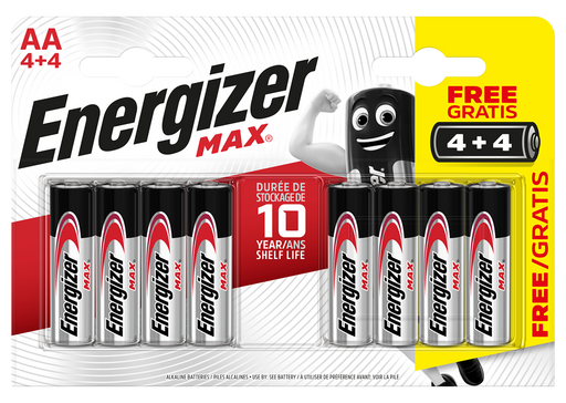 Energizer E301594800 Max AA | 4+4 Pack - westbasedirect.com