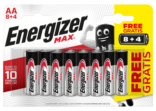 Energizer E301531600 Max AA | 8+4 Pack - westbasedirect.com