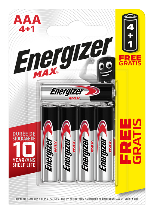 Energizer E301532300 Max AAA | 4+1 Pack - westbasedirect.com