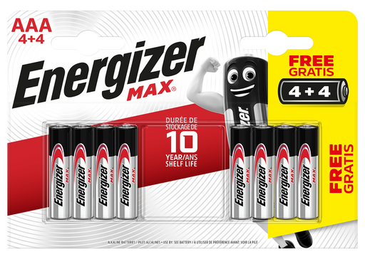 Energizer E301533900 Max AAA | 4+4 Pack - westbasedirect.com