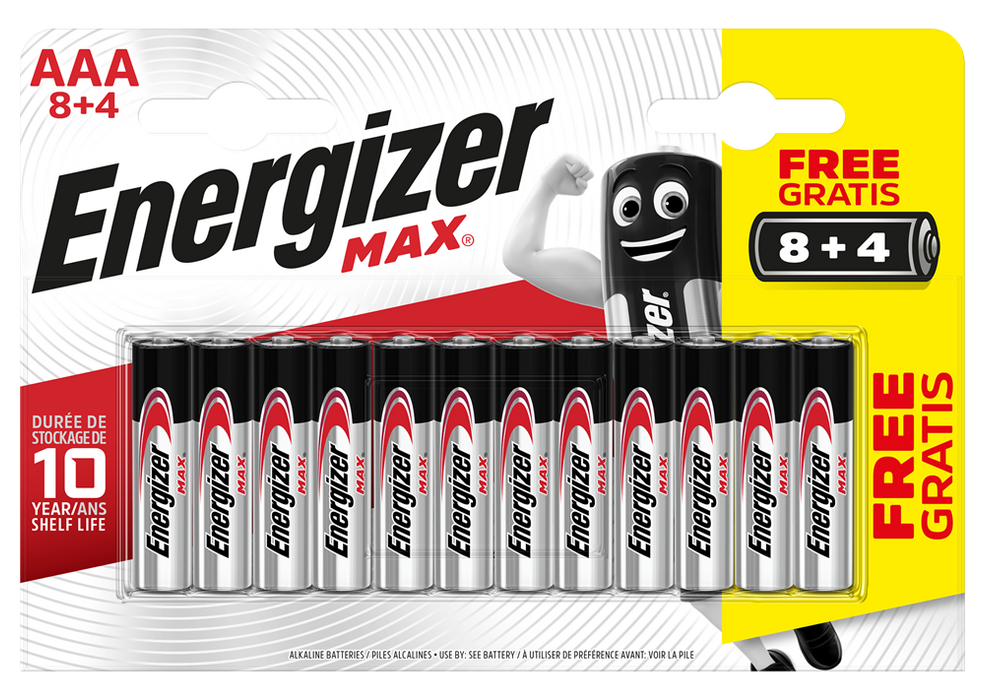 Energizer E301531200 Max AAA | 8+4 Pack - westbasedirect.com