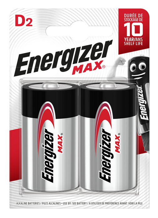 Energizer E301533400 Max D | 2 Pack - westbasedirect.com