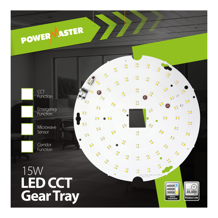 Powermaster S17315 15W LED Bulkhead Emergency Gear Tray CCT - westbasedirect.com