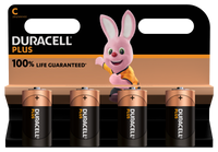 Duracell +100% Plus Power C LR14 MN1400 Alkaline Batteries | 4 Pack