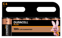 Duracell +100% Plus Power C LR14 MN1400 Alkaline Batteries | 6 Pack