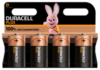 Duracell +100% Plus Power D LR20 MN1300 Alkaline Batteries | 4 Pack