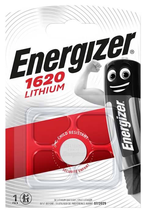 Energizer E300844000 Lithium Coin CR1620 | 1 Pack - westbasedirect.com