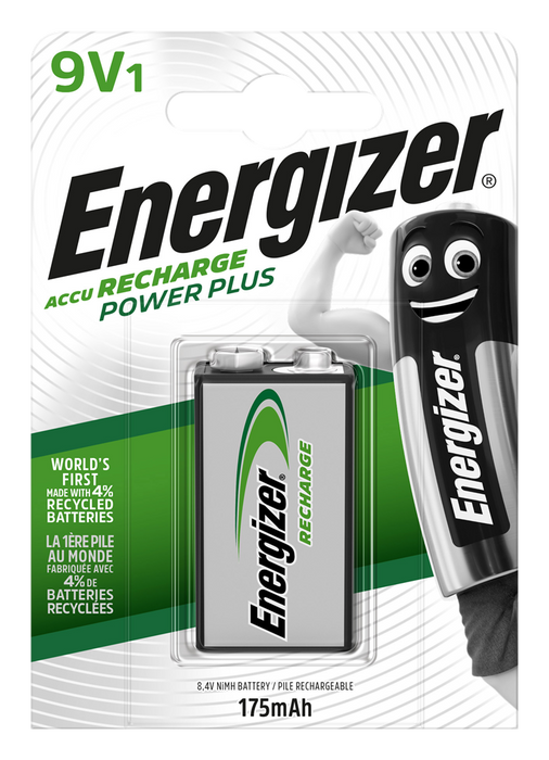 Energizer E300783600 Rech. Power Plus 9V 175mAh | 1 Pack - westbasedirect.com