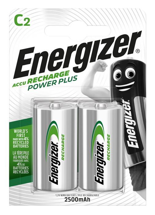 Energizer E300783400 Rech. Power Plus C 2500mAh | 2 Pack - westbasedirect.com