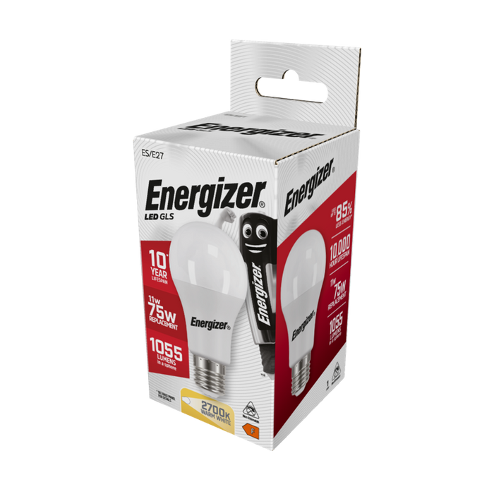 Energizer 10.5W 1060lm E27 ES GLS LED Bulb Opal Warm White 2700K - westbasedirect.com