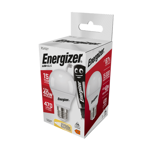 Energizer 5.5W 470lm E27 ES GLS LED Bulb Warm White 2700K - westbasedirect.com