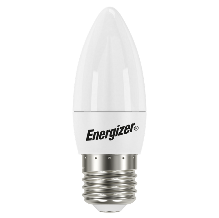 Energizer 5.2W 470lm E27 ES Candle LED Bulb Opal Warm White 2700K - westbasedirect.com