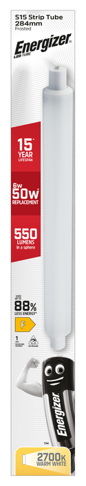 Energizer 5.5W 550lm S15 LED Strip Tube Warm White 2700K - westbasedirect.com