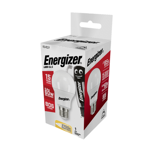 Energizer 8.8W 806lm E27 ES GLS LED Bulb Warm White 2700K Dimmable - westbasedirect.com