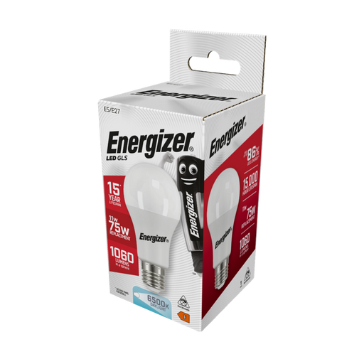 Energizer 10.5W 1060lm E27 ES GLS LED Bulb Opal Daylight 6500K - westbasedirect.com