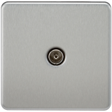 Knightsbridge SF0100BC Screwless 1G TV Outlet (Non-Isolated) - Brushed Chrome - westbasedirect.com