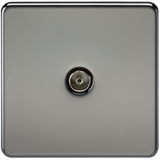 Knightsbridge SF0100BN Screwless 1G TV Outlet (Non-Isolated) - Black Nickel - westbasedirect.com