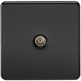 Knightsbridge SF0100MB Screwless 1G TV Outlet (Non-Isolated) - Matt Black - westbasedirect.com