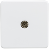 Knightsbridge SF0100MW Screwless 1G TV Outlet (Non-Isolated) - Matt White - westbasedirect.com