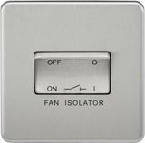 Knightsbridge SF1100BC Screwless 10AX 3 Pole Fan Isolator Switch - Brushed Chrome - westbasedirect.com