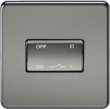 Knightsbridge SF1100BN Screwless 10AX 3 Pole Fan Isolator Switch - Black Nickel - westbasedirect.com