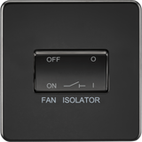 Knightsbridge SF1100MBB Screwless 10AX 3 Pole Fan Isolator Switch - Matt Black + Black Rocker - westbasedirect.com