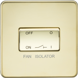 Knightsbridge SF1100PB Screwless 10AX 3 Pole Fan Isolator Switch - Polished Brass - westbasedirect.com