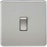 Knightsbridge SF1200BC Screwless 10AX 1G Intermediate Switch - Brushed Chrome - westbasedirect.com