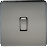 Knightsbridge SF1200BN Screwless 10AX 1G Intermediate Switch - Black Nickel - westbasedirect.com