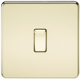 Knightsbridge SF1200PB Screwless 10AX 1G Intermediate Switch - Polished Brass - westbasedirect.com