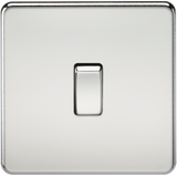 Knightsbridge SF1200PC Screwless 10AX 1G Intermediate Switch - Polished Chrome - westbasedirect.com