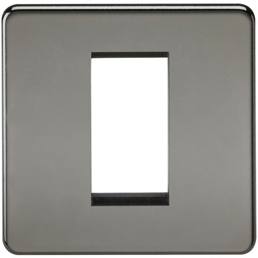 Knightsbridge SF1GBN Screwless 1G Modular Faceplate - Black Nickel - westbasedirect.com