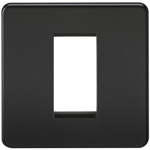 Knightsbridge SF1GMB Screwless 1G Modular Faceplate - Matt Black - westbasedirect.com
