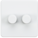 Knightsbridge SF2182MW Screwless 2G 2-Way 10-200W (5-150W LED) Trailing Edge Dimmer - Matt White - westbasedirect.com