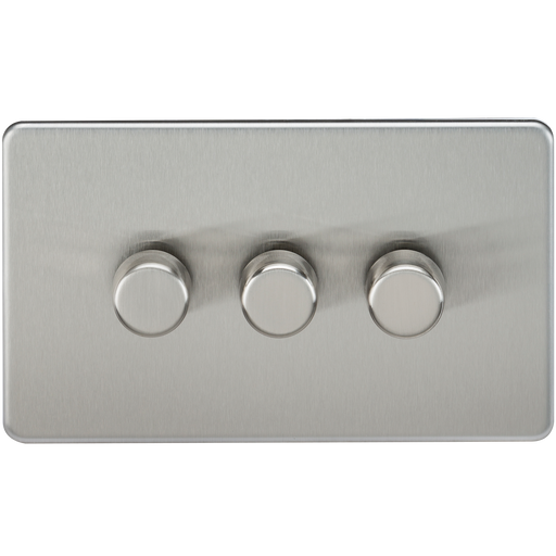 Knightsbridge SF2183BC Screwless 3G 2-Way 10-200W (5-150W LED) Trailing Edge Dimmer - Brushed Chrome - westbasedirect.com