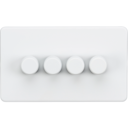 Knightsbridge SF2184MW Screwless 4G 2-Way 10-200W (5-150W LED) Trailing Edge Dimmer - Matt White - westbasedirect.com