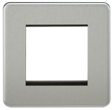Knightsbridge SF2GBC Screwless 2G Modular Faceplate - Brushed Chrome - westbasedirect.com