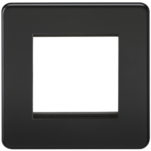 Knightsbridge SF2GMB Screwless 2G Modular Faceplate - Matt Black - westbasedirect.com