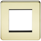 Knightsbridge SF2GPB Screwless 2G Modular Faceplate - Polished Brass - westbasedirect.com