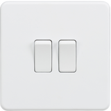 Knightsbridge SF3000MW Screwless 10AX 2G 2-Way Switch - Matt White - westbasedirect.com