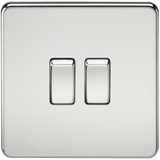 Knightsbridge SF3000PC Screwless 10AX 2G 2-Way Switch - Polished Chrome - westbasedirect.com