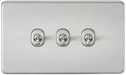 Knightsbridge SF3TOGBC Screwless 10AX 3G 2-Way Toggle Switch - Brushed Chrome - westbasedirect.com